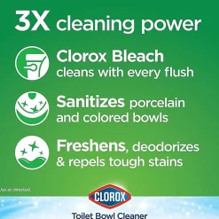 Clorox Ultra Clean Toilet Tablets Bleach - 3.50 oz (0.22 lb) - Deodorize - White - 2/Pack - 6 / Carton