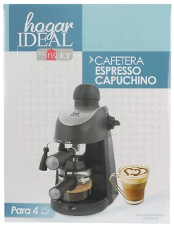 Cocina Criolla 4-Cup Electric Espresso Cappuccino Maker With Milk Frother, Black, Total Qty 1