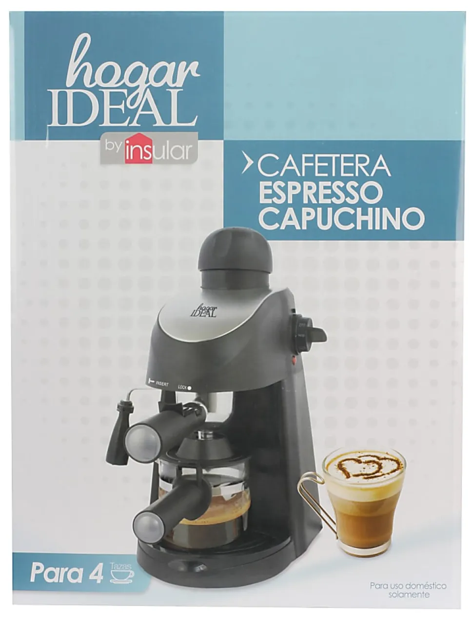 Cocina Criolla 4-Cup Electric Espresso Cappuccino Maker With Milk Frother, Black, Total Qty 1