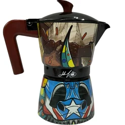 Cocina Criolla 6-Cup Stovetop Aluminum Greca, Puerto Rican Artists Edition: Joshua Montes