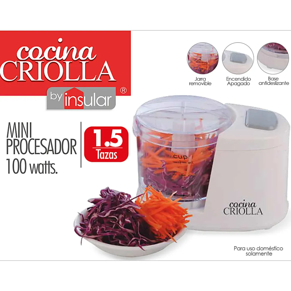 Cocina Criolla Electric Mini Food Chopper, White