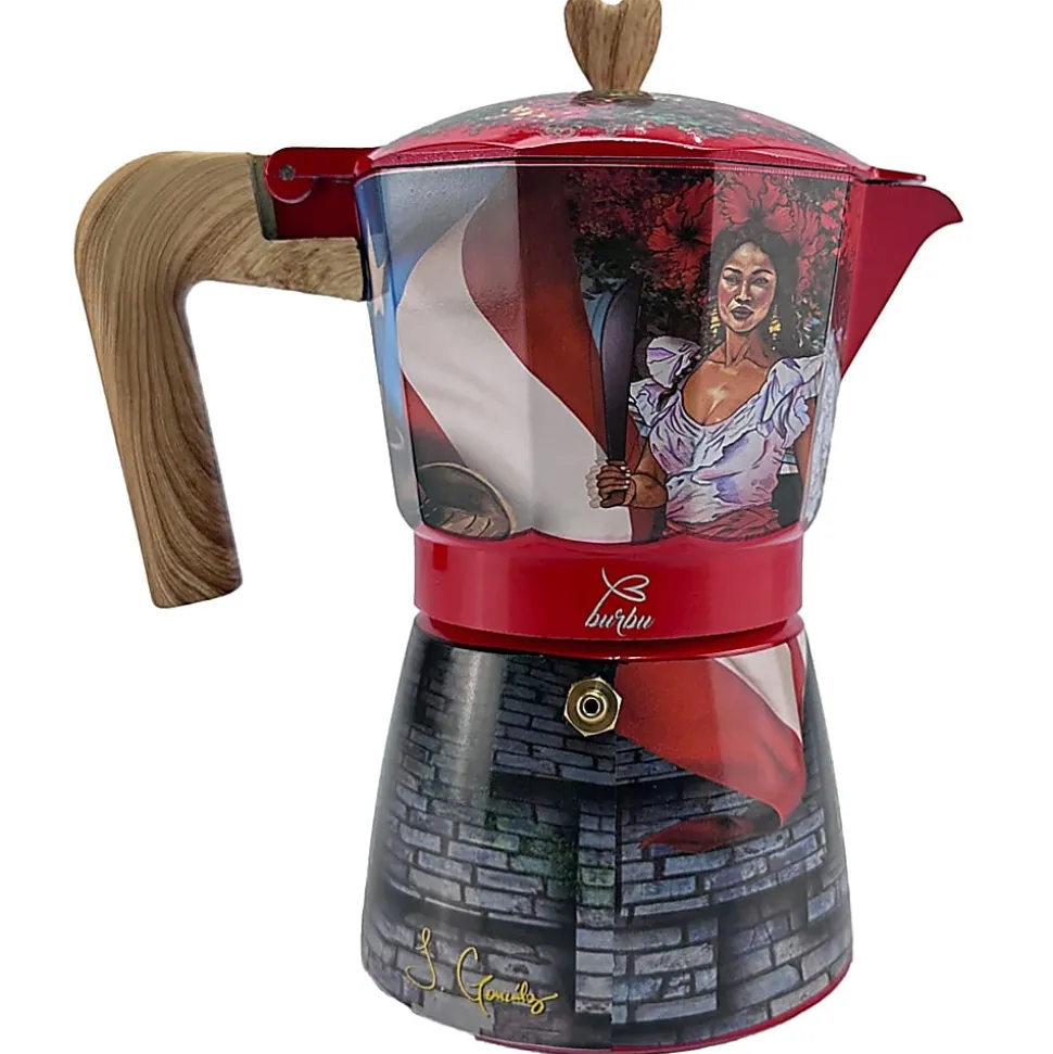 Cocina Criolla Greca 6-Cup Burbu Primula Classic Stovetop Espresso And Coffee Maker, Multicolor, Total Qty 1