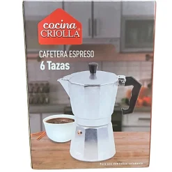 Cocina Criolla Greca 6-Cup Stovetop Espresso Maker, Silver