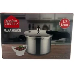 Cocina Criolla Pressure Cooker, 6-Liter, Chrome