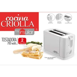 Cocina Criolla 2-Slice Toaster Wide-Slot Toaster, White