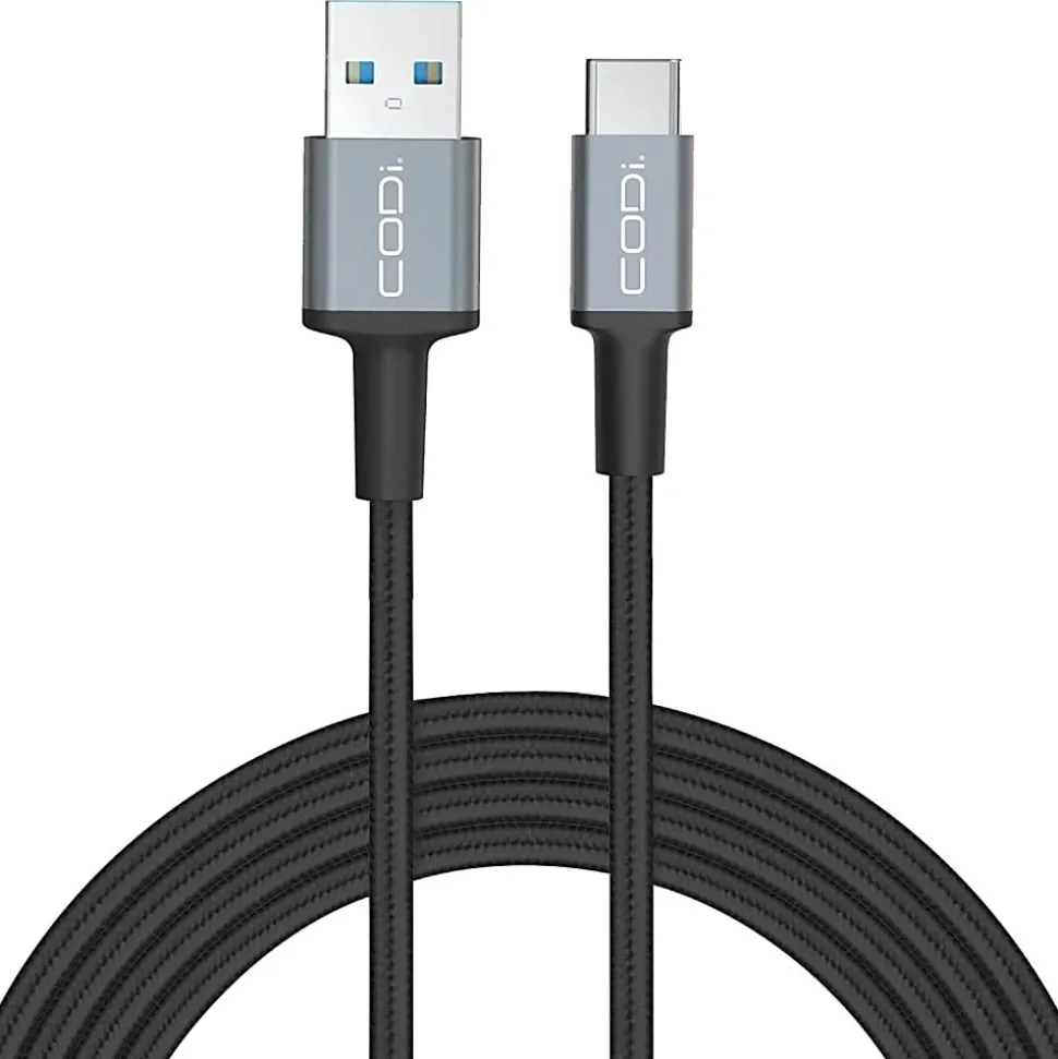 CODi 3 ft USB-A to USB-C Braided Nylon - Charge & Sync Cable