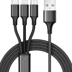 CODi 4' USB-A 3-in-1 Multi-Charging Cable - (Lightning, USB-C & Multi-Device Charging)