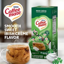 Coffee mate Irish Creme Nondairy Liquid Creamer Singles - Irish Cream Flavor - 0.38 fl oz (11 mL) - 200 Serving - 50/Box - 4 / Carton