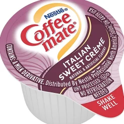 Coffee mate Italian Sweet Creme Nondairy Liquid Creamer Singles - Italian Sweet Creme Flavor - 0.38 fl oz (11 mL) - 200 Serving - 50/Box - 4 / Carton