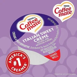 Coffee mate Italian Sweet Creme Nondairy Liquid Creamer Singles - Italian Sweet Creme Flavor - 0.38 fl oz (11 mL) - 180 / Carton