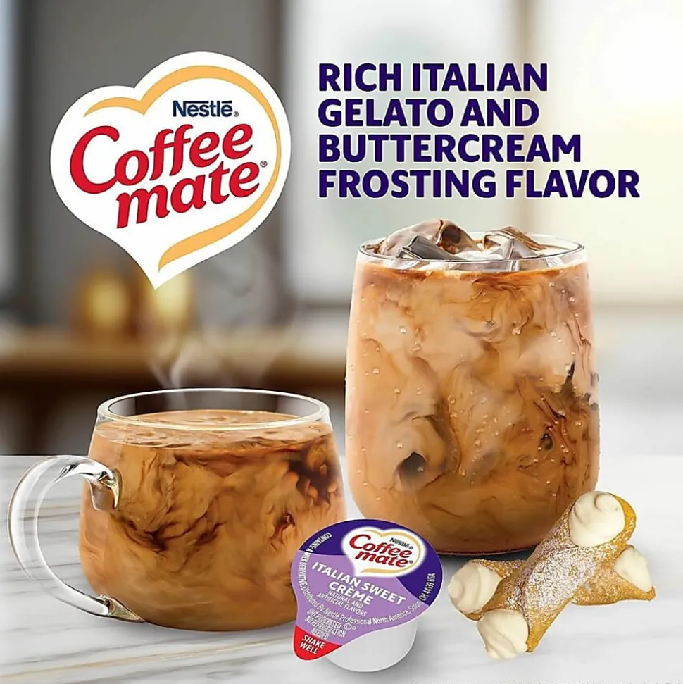 Coffee mate Italian Sweet Creme Nondairy Liquid Creamer Singles - Italian Sweet Creme Flavor - 0.38 fl oz (11 mL) - 180 / Carton