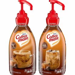 Coffee mate Salted Caramel Chocolate Liquid Coffee Creamer Pump Bottle - Salted Caramel Chocolate Flavor - 50.7 fl oz - 2/Carton Bottle - 600 Serving