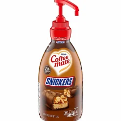 Coffee mate Snickers Flavored Liquid Creamer Pump Bottle - Snicker Flavor - 50.72 fl oz (1.50 L)Bottle - 1 Each
