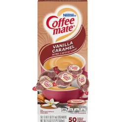 Coffee mate Vanilla Caramel Nondairy Liquid Creamer Singles - Vanilla Caramel Flavor - 0.38 fl oz (11 mL) - 200 Serving - 50/Box - 4 / Carton