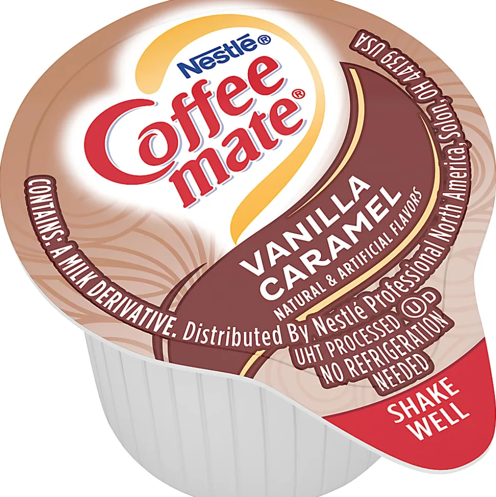 Coffee mate Vanilla Caramel Nondairy Liquid Creamer Singles - Vanilla Caramel Flavor - 0.38 fl oz (11 mL) - 200 Serving - 50/Box - 4 / Carton