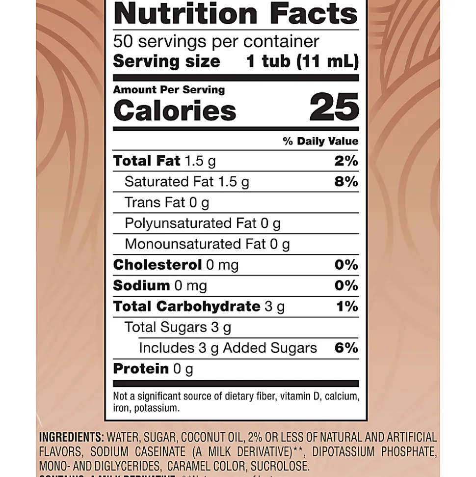 Coffee mate Vanilla Caramel Nondairy Liquid Creamer Singles - Vanilla Caramel Flavor - 0.38 fl oz (11 mL) - 200 Serving - 50/Box - 4 / Carton