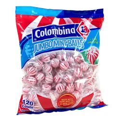 Colombina Jumbo Mint Balls, Peppermint, Approximately 120 Pieces, 3-Lb Bag
