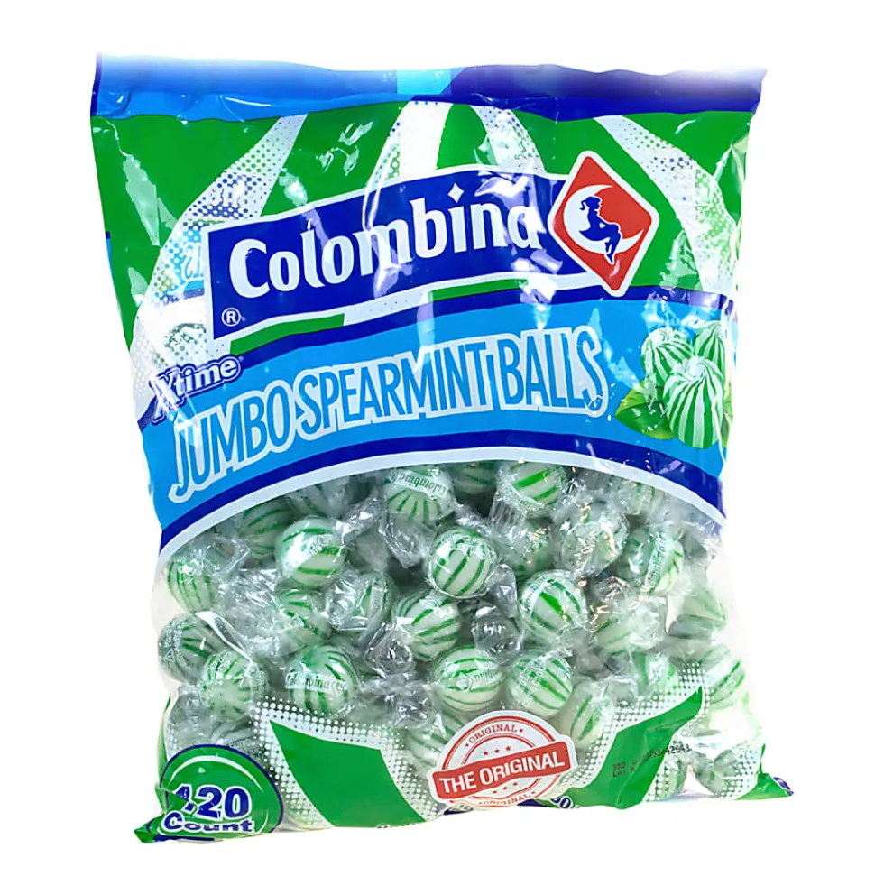 Colombina Jumbo Mint Balls, Spearmint, Approximately 120 Pieces, 3-Lb Bag