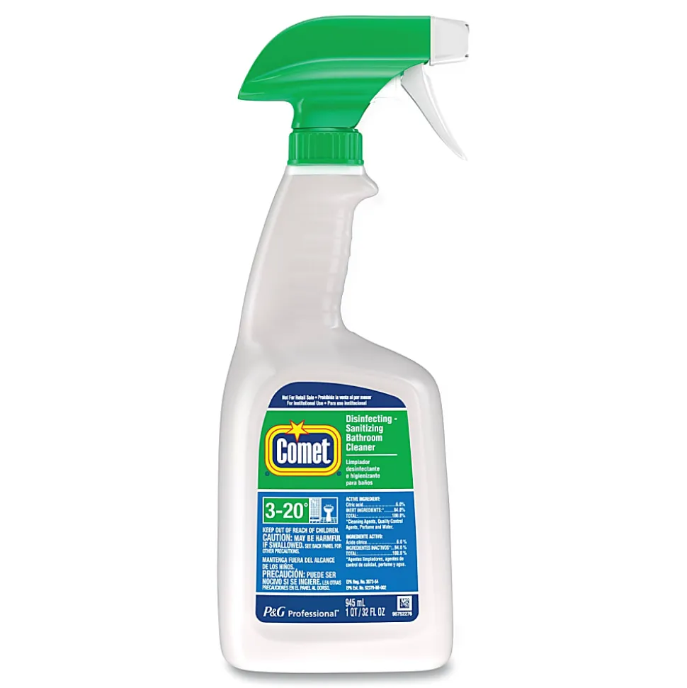 Comet® Disinfecting Bathroom Cleaner, 32 Oz, 4 Spray Triggers Per Case, Case Of 8 Bottles