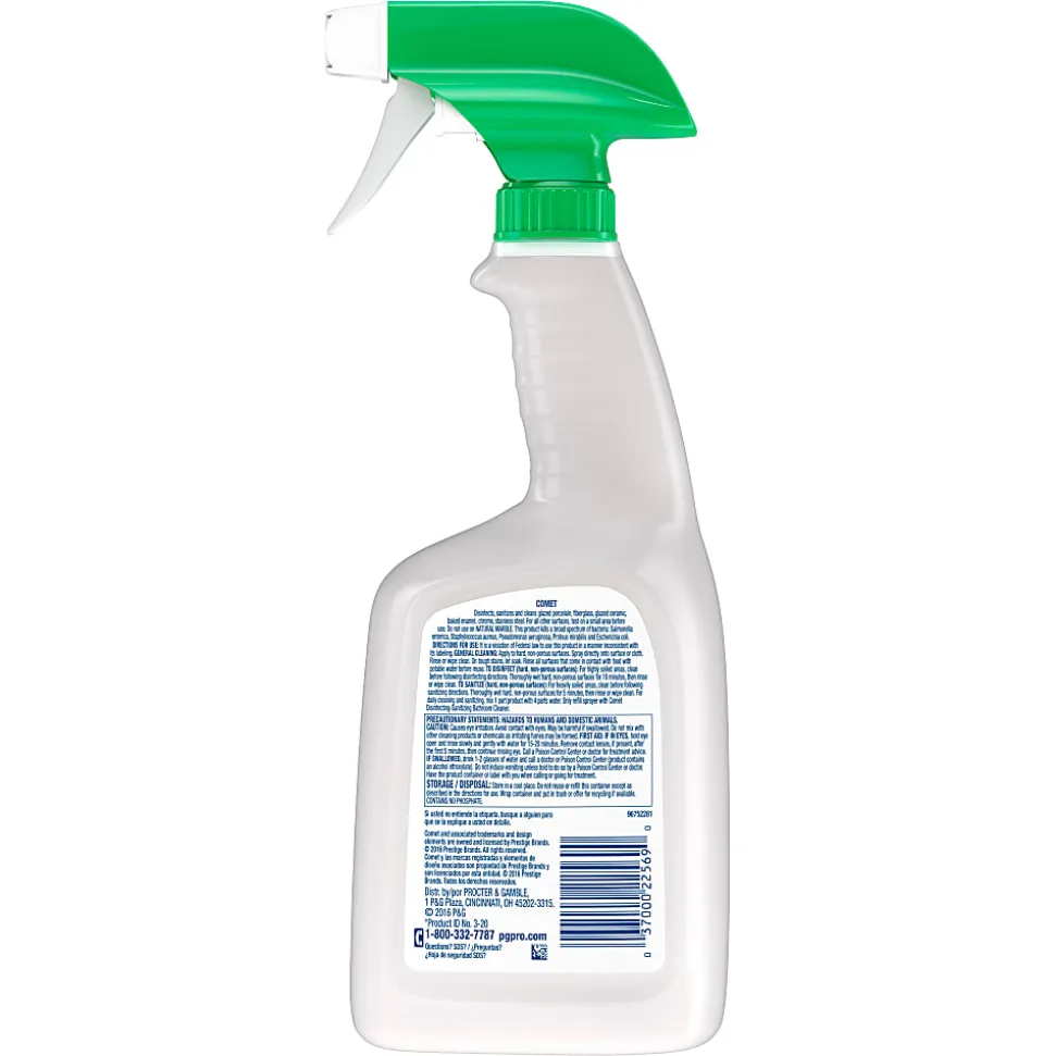 Comet Professional Disinfecting-Sanitizing Bathroom Cleaner, 32 Oz Per Bottle, Case Of 6 Bottles