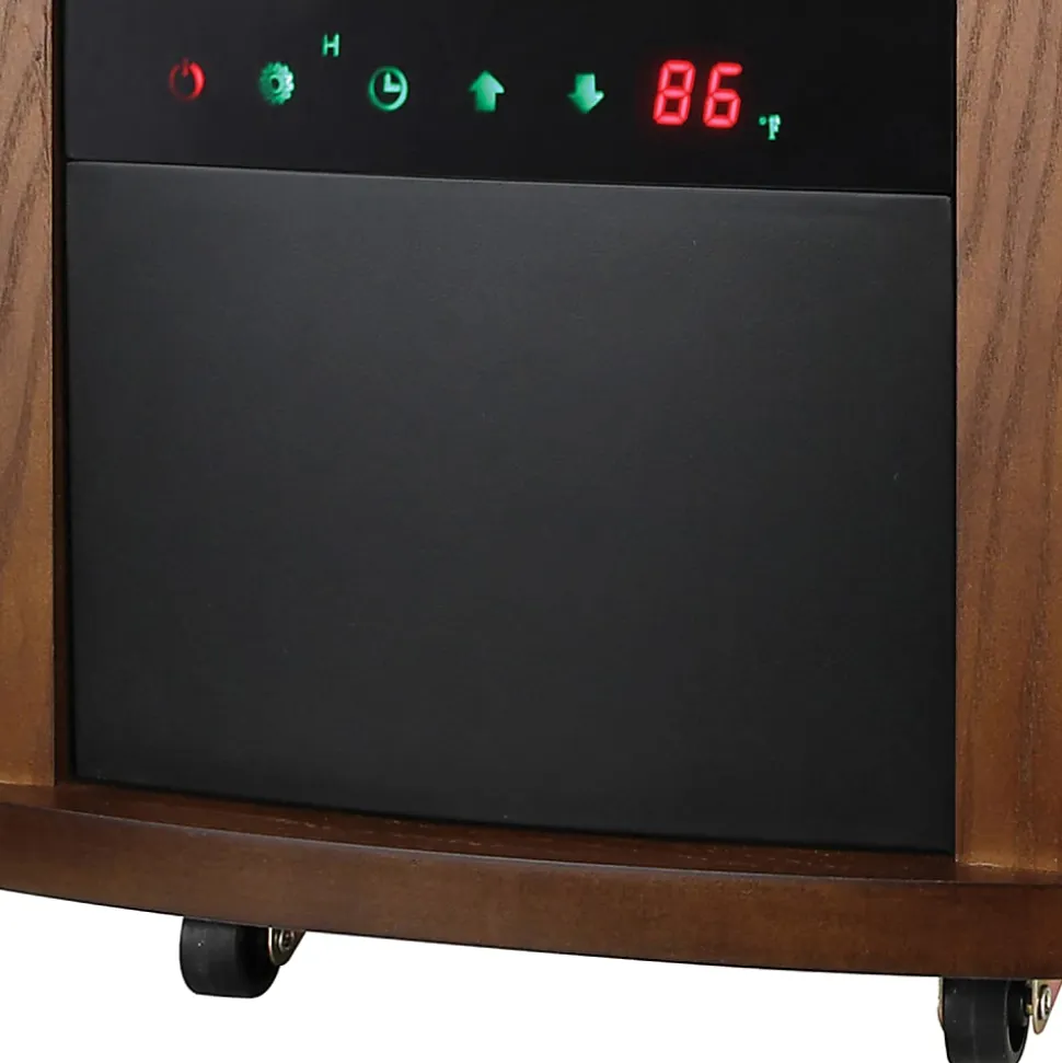 Comfort Glow® QEH1408 1,500-Watt-Max Infrared Cabinet Heater With Thermostat And Remote, 15-1/2”H x 12”W x 10-13/16”D, Brown