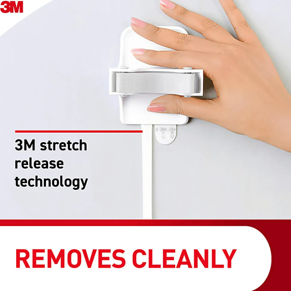 Command Broom Gripper, 2 Broom Gripper Hooks, 4 White Adhesive Strips, Damage Free Hanging Picture Hangers, No Tools Wall Hanging Strips