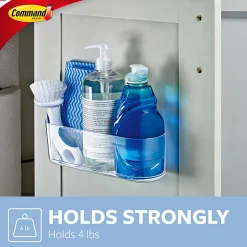 Command Clear Large Caddy with Clear Strips, Large, 4lb, Clear, 1 Caddy, 4 Strips, HOM15CLR-ES