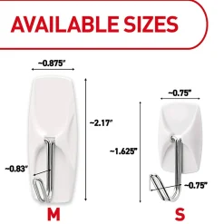Command 3 Clear Small Wire Toggle Hooks and 4 Command Strips, Holds up to 0.5 lb, 17067