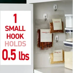 Command 3 Clear Small Wire Toggle Hooks and 4 Command Strips, Holds up to 0.5 lb, 17067