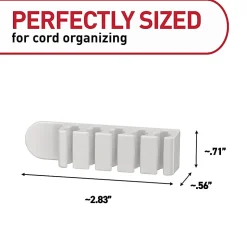 Command™ 5-Cord Clip Organizer, 4 White Clips, 8 Strips, 1 Clip Holds 5 Charging Cords, Great for Damage-Free Electronics Organization Under Desk