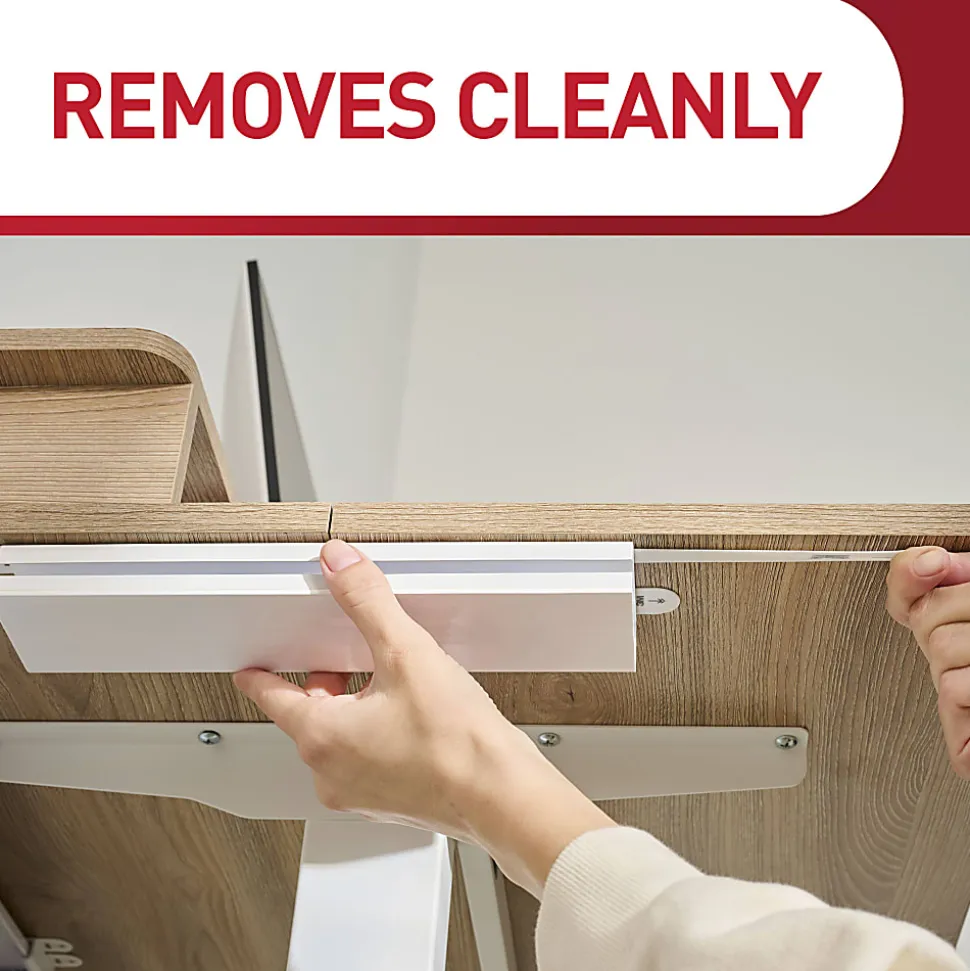 Command™ Cord Organizer Channel, 1 White Channel, 8 Large Strips, 10" Cord Storage Space, Great for Damage-Free Desk Organization with Electronics