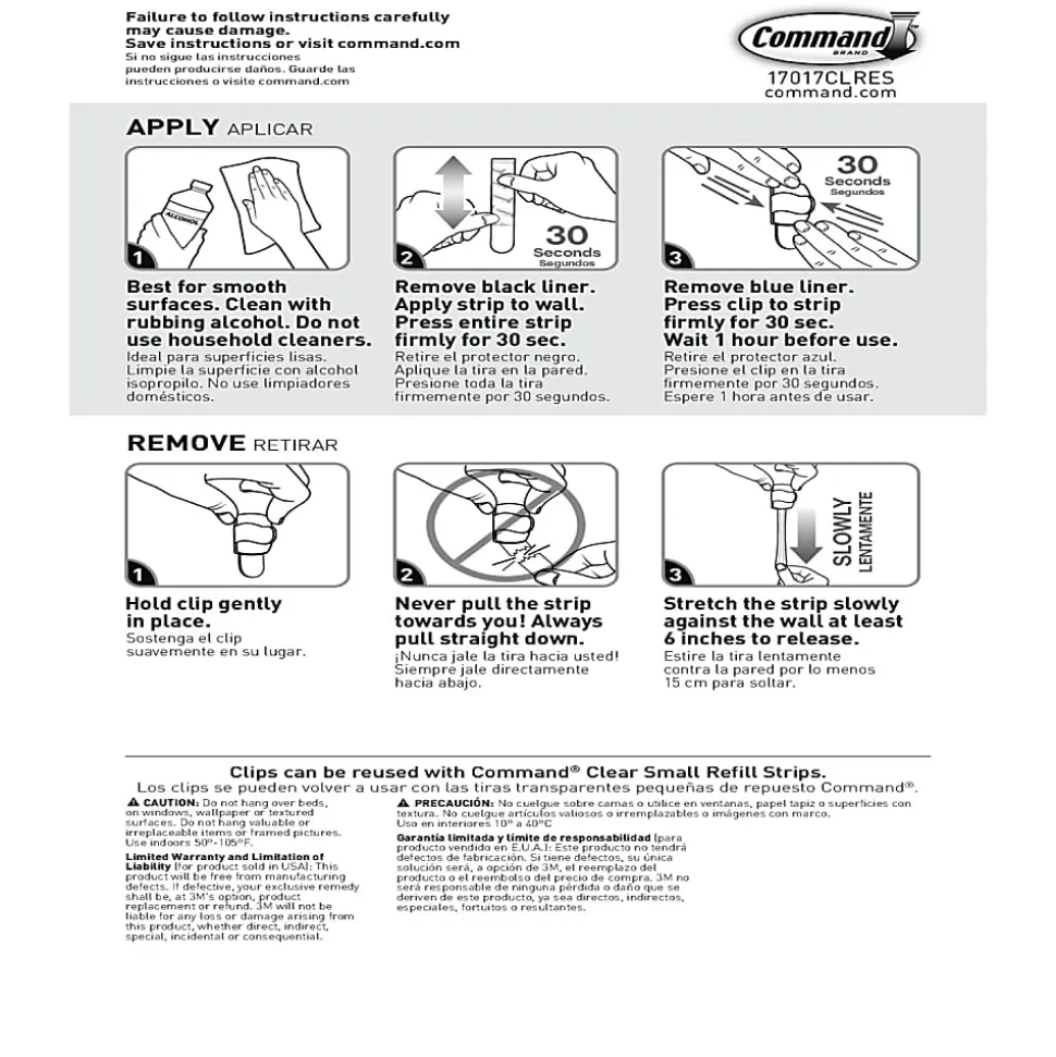 Command Damage-Free Cord Clips, Small, Clear, Pack Of 4