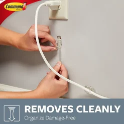 Command Damage-Free Cord Clips, Small, Clear, Pack Of 4