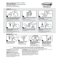 Command Damage-Free Hook, Modern Reflections, Metal, Large, Brushed Nickel