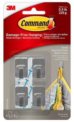 Command Damage-Free Removable Metal Hooks, Small, 5/8