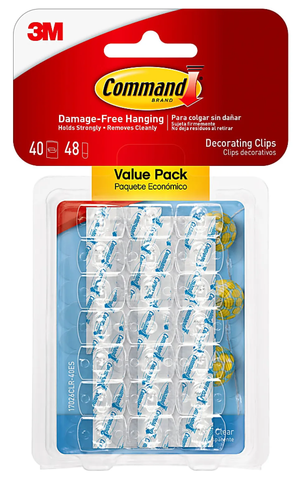 Command™ Decorating Clips Value Pack, Clear, Pack Of 40 Clips