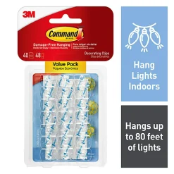 Command™ Decorating Clips Value Pack, Clear, Pack Of 40 Clips
