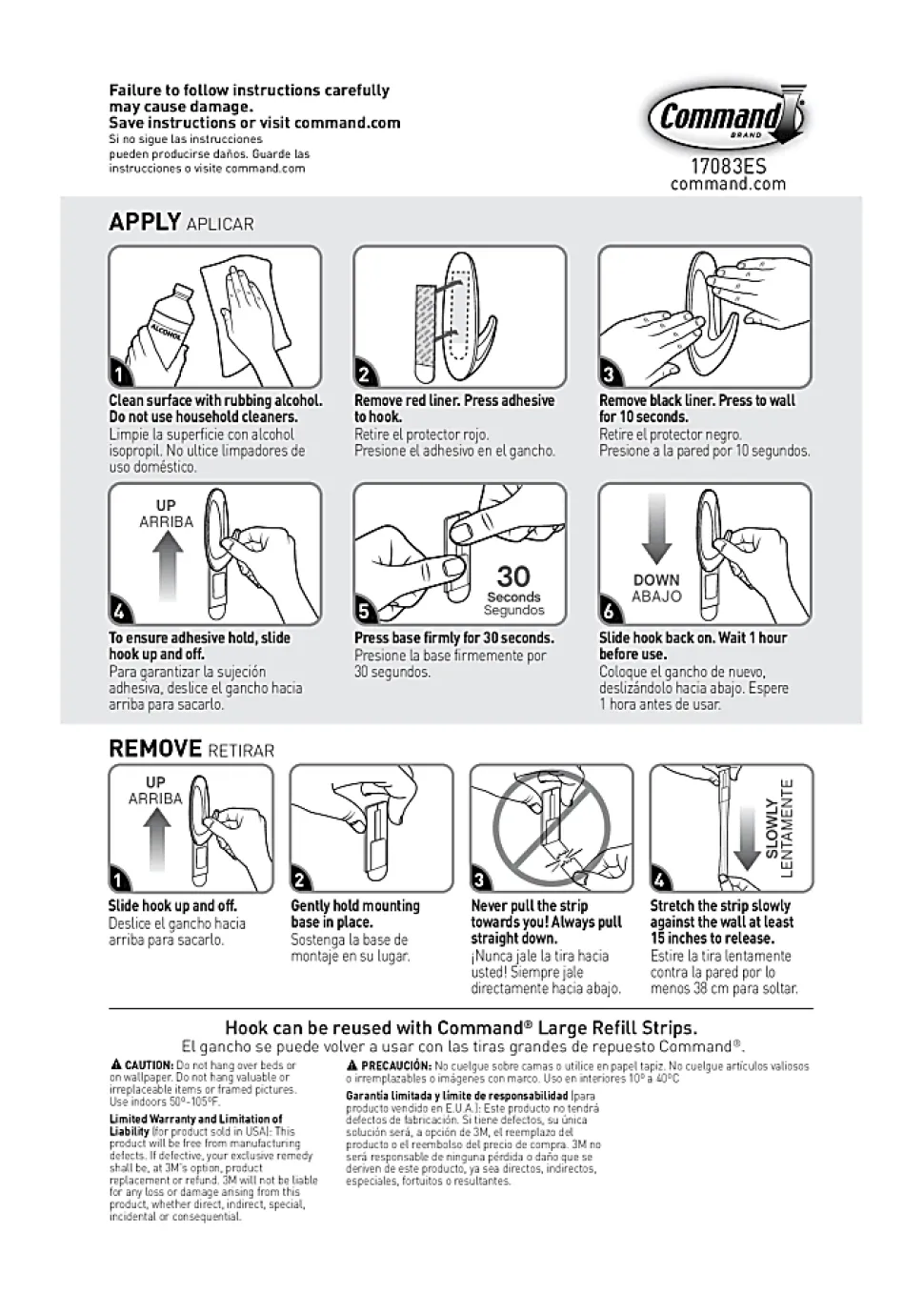 Command Designer Hooks Value Pack, 5 lb, 4 large hooks, 6 large strips