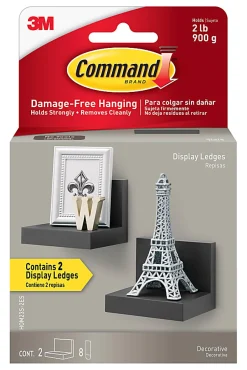 Commandâ„¢ Display Ledge, 3"H x 4"W x 3 1/2"D, Slate