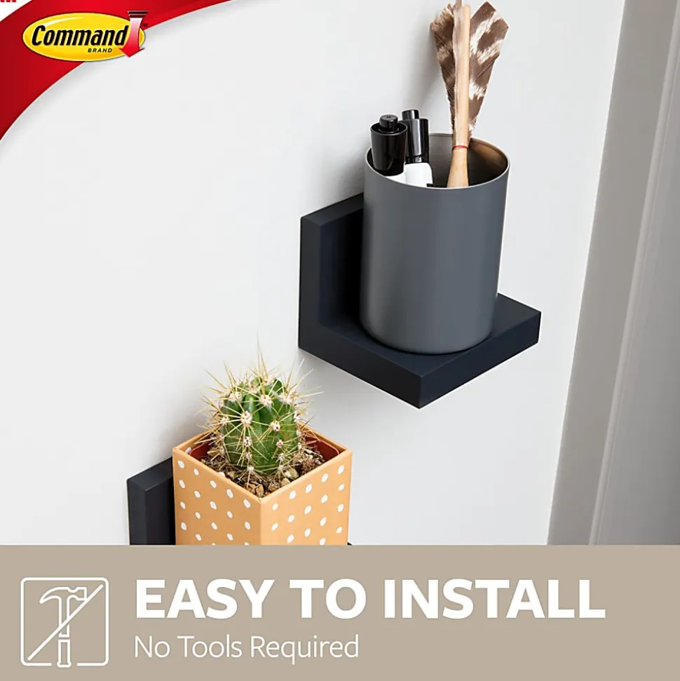 Command™ Display Ledge, 3"H x 4"W x 3 1/2"D, Slate
