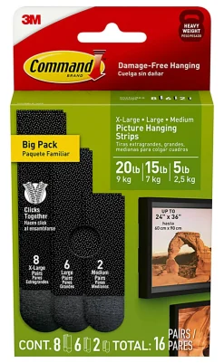 Command Hanging Strip, 17218BLK16ES