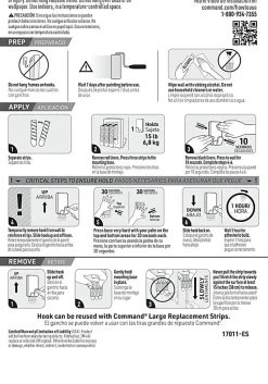 Command™ Jumbo Hook, 2 XL Hooks, 8 Adhesive Strips, Damage Free Hanging, No Tools Wall Hanging Strips For Living Spaces