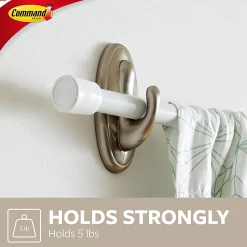 Command® Large Hook, 1 Hook, 2 White Adhesive Strips, Damage Free Hanging Picture Hangers, No Tools Wall Hanging Strips For Living Spaces