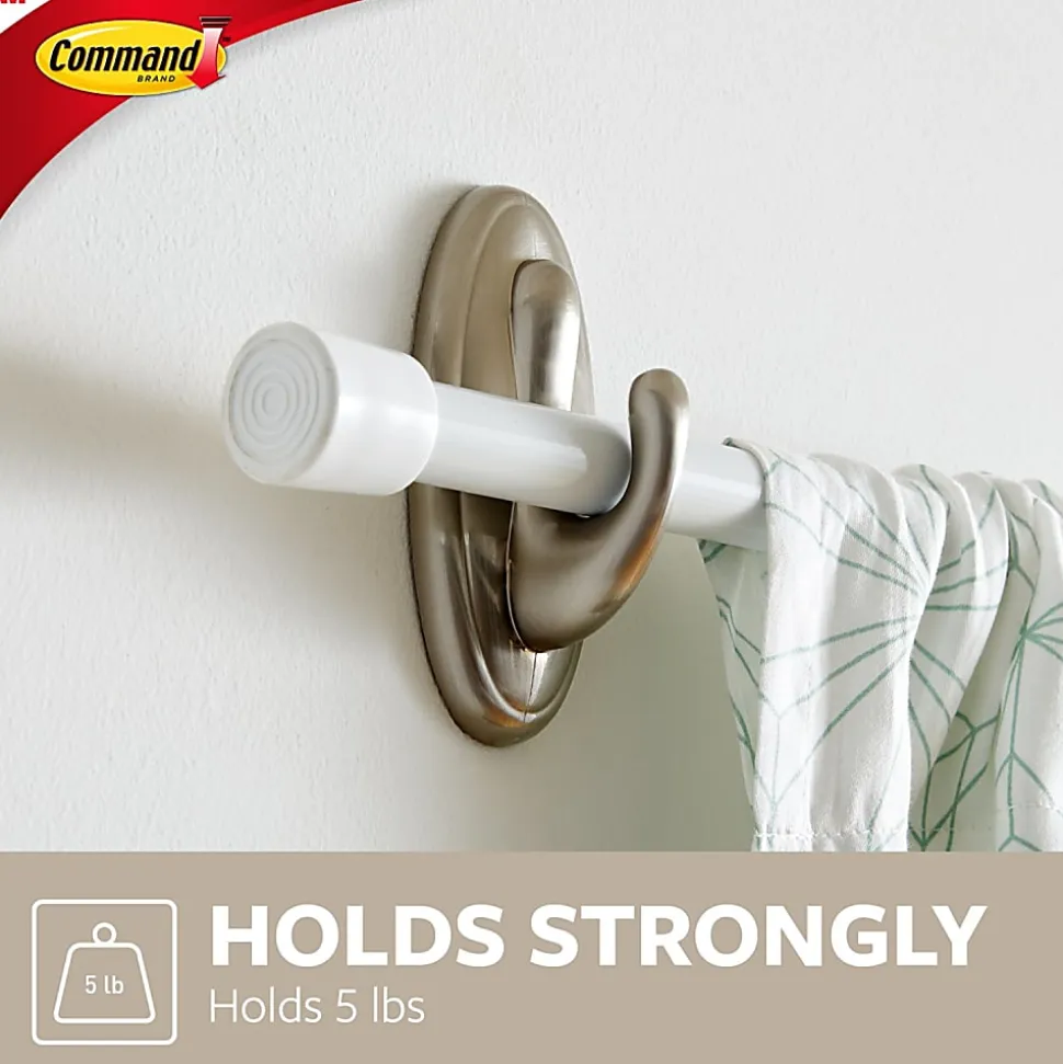 Command® Large Hook, 1 Hook, 2 White Adhesive Strips, Damage Free Hanging Picture Hangers, No Tools Wall Hanging Strips For Living Spaces