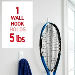 Command Large Hooks, 1 Hook, 2 White Adhesive Strips, Damage Free Hanging Picture Hangers, No Tools Wall Hanging Strips For Living Spaces