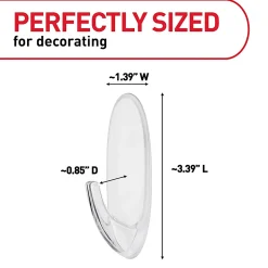 Command Large Hook With Clear Strips, 4 lb (1.81 kg) Capacity, For Decoration, Plastic, Clear, 1 Hook, 2 Strips