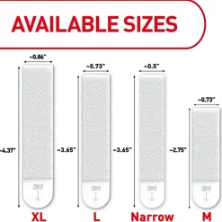 Command Large (15lb) and Medium (10lb) and Small (5lb) Picture Hanging Strips, White, 18 Pairs (36 strips), 17211BPES