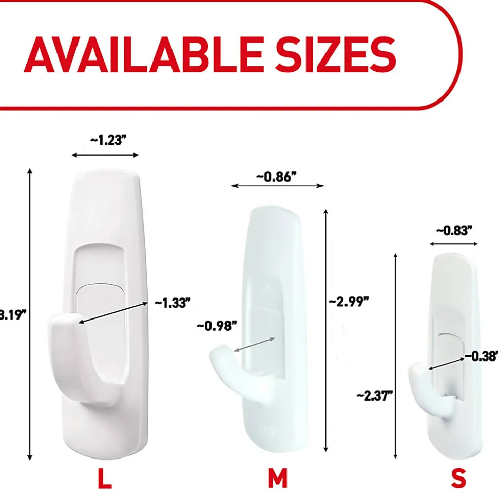 Command® Large Utility Hooks, 14 Hooks, 16 White Adhesive Strips, Damage Free Hanging Picture Hangers, No Tools Wall Hanging Strips For Living Spaces