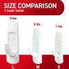 Command® Large Utility Hooks, 3 Hooks, 6 White Adhesive Strips, Damage Free Hanging Picture Hangers, No Tools Wall Hanging Strips For Living Spaces