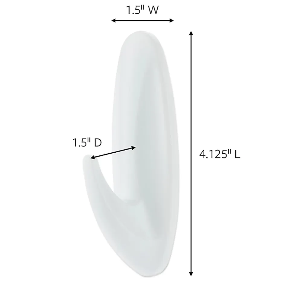 Command® Large Wall Hooks, 16 Hooks, 24 White Adhesive Strips, Damage Free Hanging Picture Hangers, No Tools Wall Hanging Strips For Living Spaces